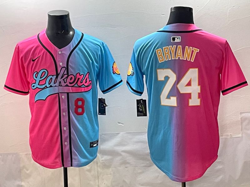 Men 2025 Los Angeles Lakers #24 Bryant Blue pink Nike NBA Jersey style 02